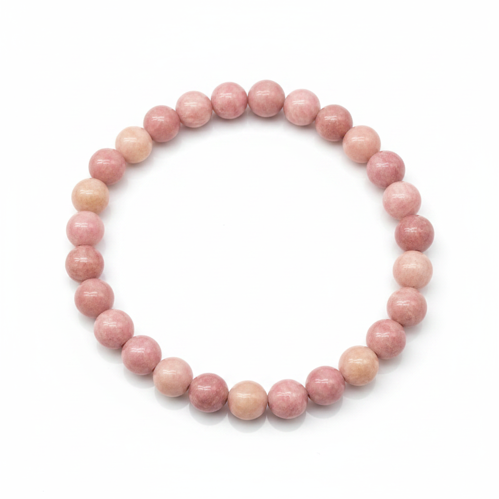 Pulsera Rodocrosita 6mm — tonos rosas naturales