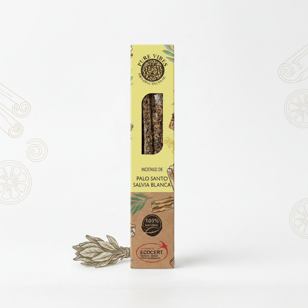 Incienso de Palo Santo y Salvia Blanca - Pure Vibes Organic Incense