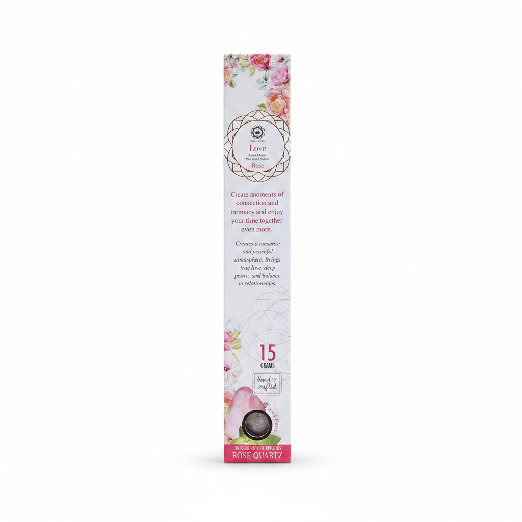Incienso Love Rosa con Cuarzo Rosa 15g