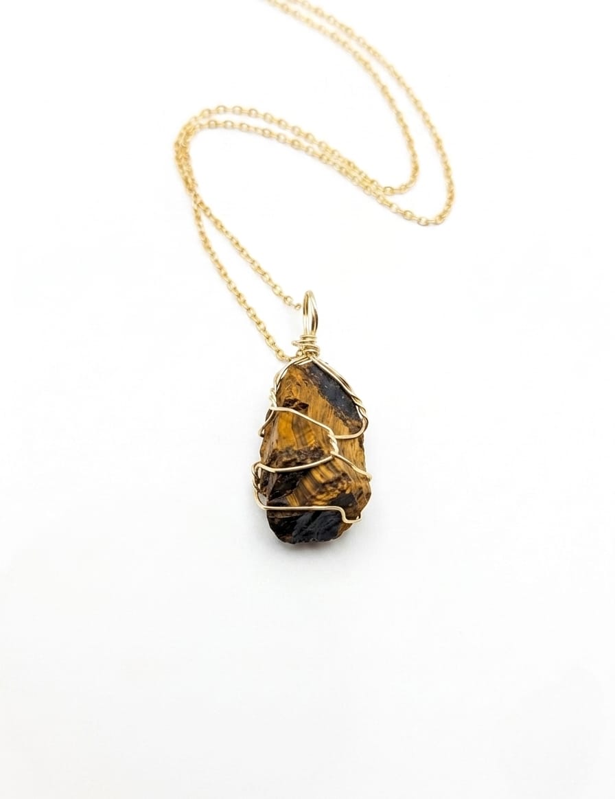 Collar Ojo de Tigre en Bruto