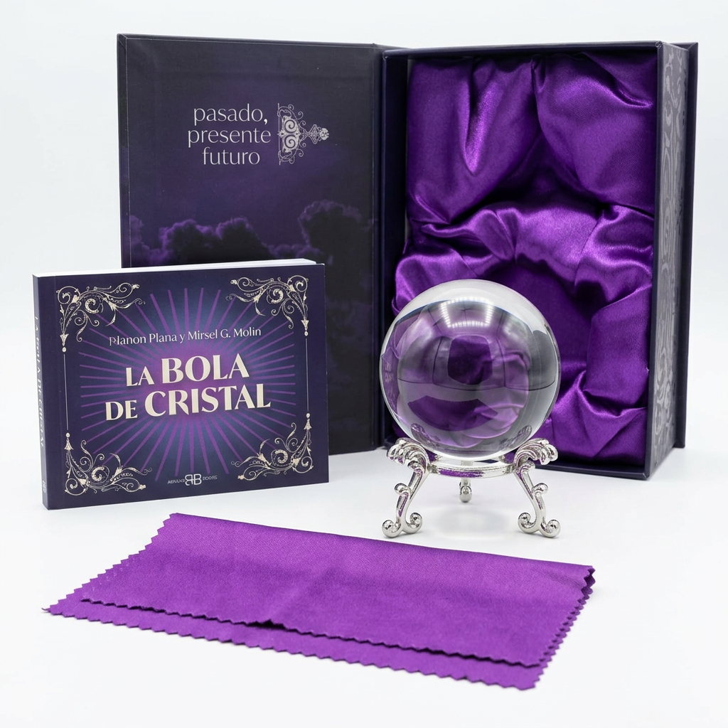 La bola de cristal · Pack con libro, soporte y paño