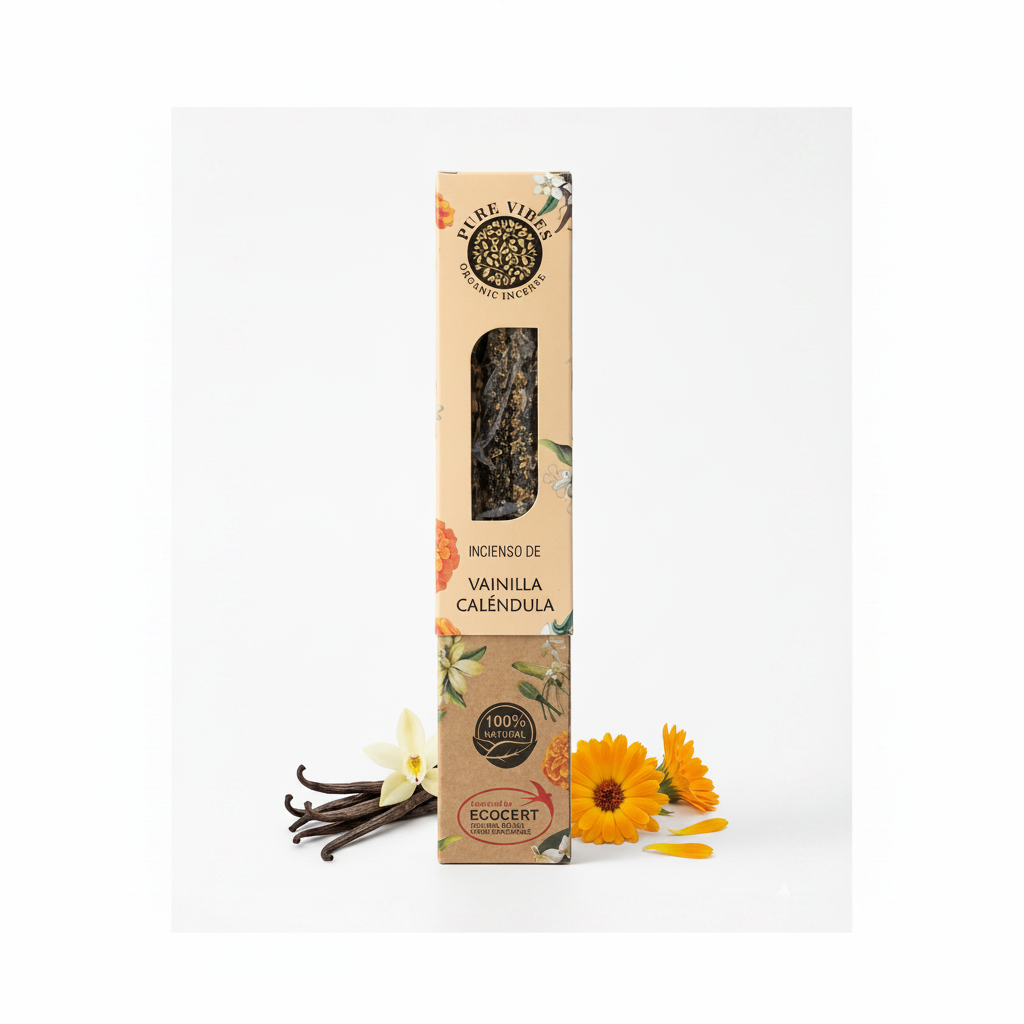 Incienso de Vainilla y Caléndula - Pure Vibes Organic Incense