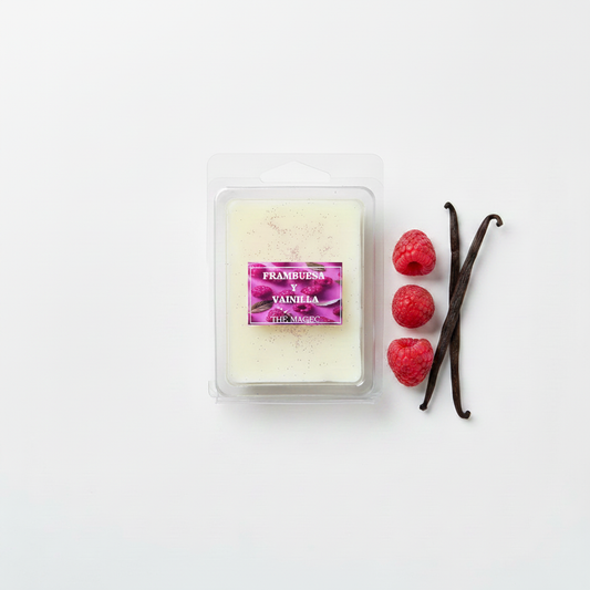 Wax Melts Frambuesa y Vainilla tableta con frambuesas y vainilla