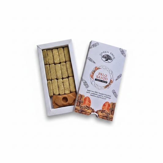 Caja de ladrillos de incienso Palo Santo - interior abierto