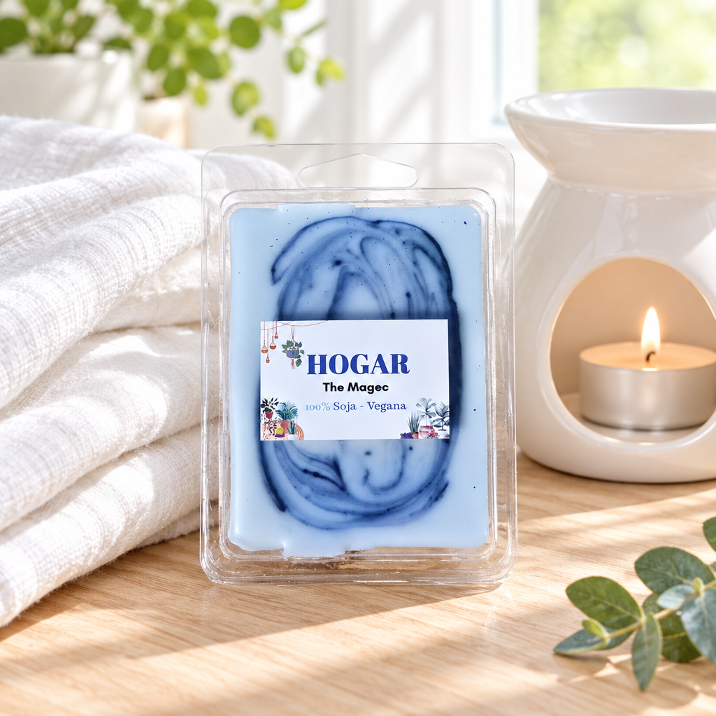 Wax melts Hogar junto a ropa blanca y quemador