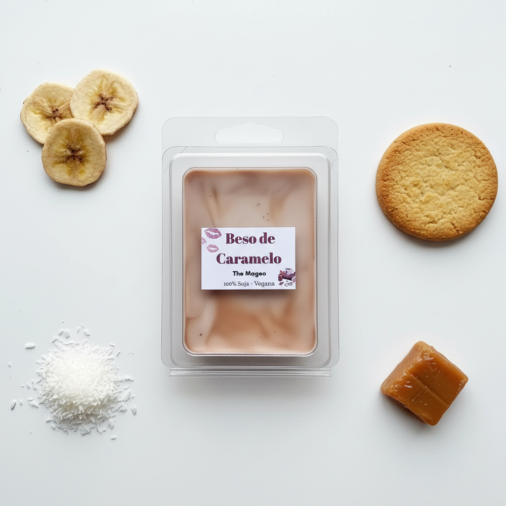 Tableta Wax Melts Beso de Caramelo con plátano, galleta, coco y caramelo