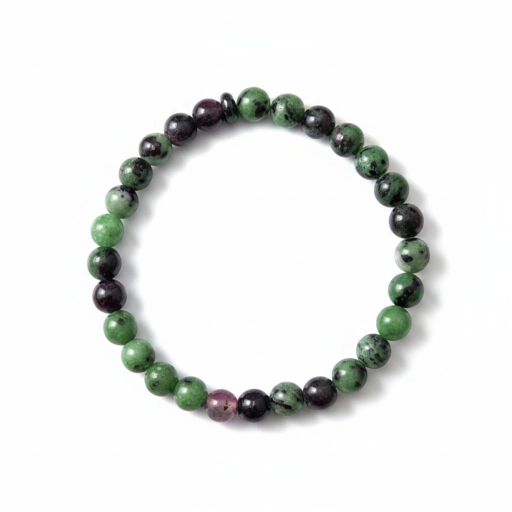 Pulsera de Rubí con Zoisita 6mm