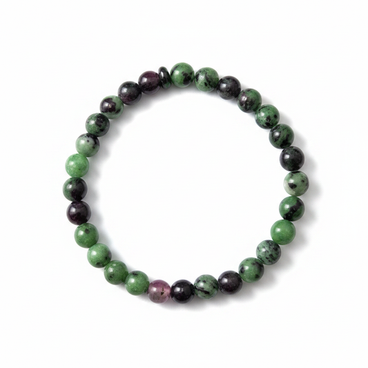 Pulsera de Rubí con Zoisita 6mm