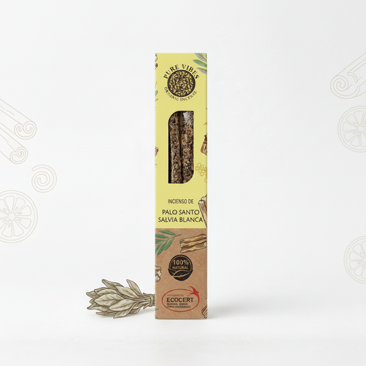 Incienso de Palo Santo y Salvia Blanca - Pure Vibes Organic Incense
