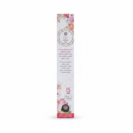 Incienso Love Rosa con Cuarzo Rosa 15g