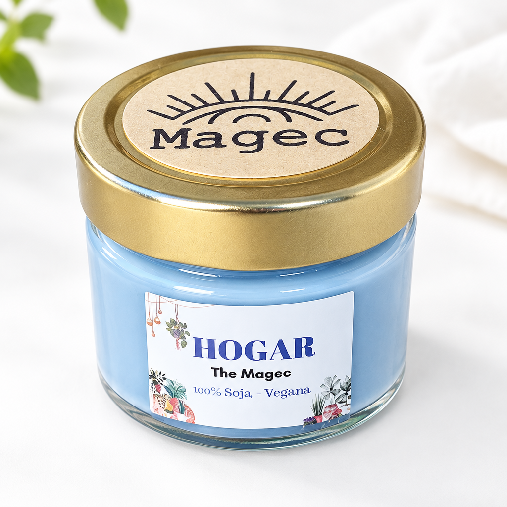 Mini vela Hogar de The Magec sobre fondo blanco