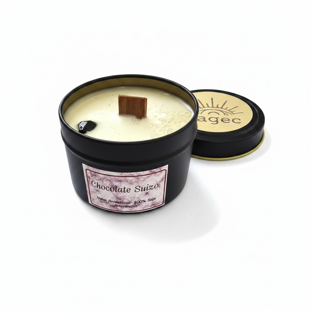 Vela Mini Chocolate Suizo TheMagec vista frontal