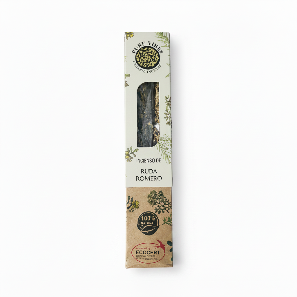 Incienso de Ruda y Romero Pure Vibes Organic Incense Ecocert