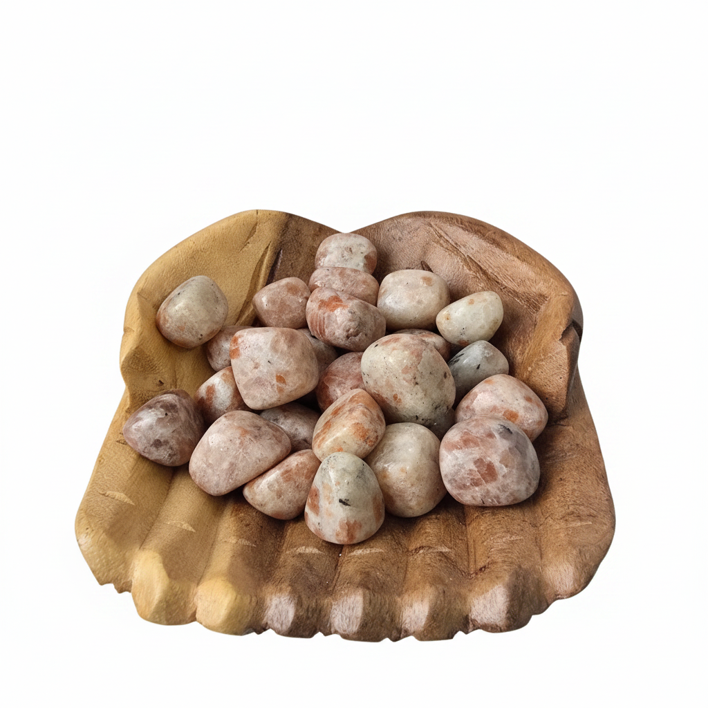 Piedra del sol rodada natural con destellos dorados