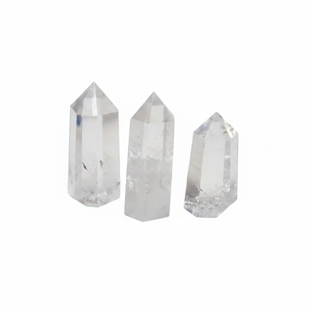 Punta de Cuarzo Cristal - fondo blanco 1:1